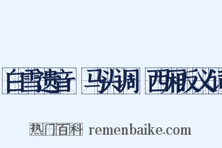 白雪遗音·马头调·西厢反义词是什么意思的图片